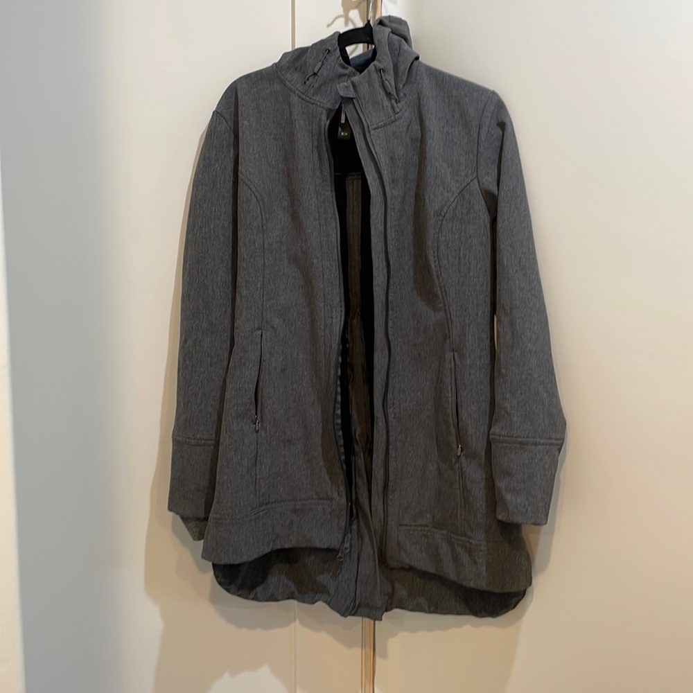 Mondetta size M grey hooded long rain coat